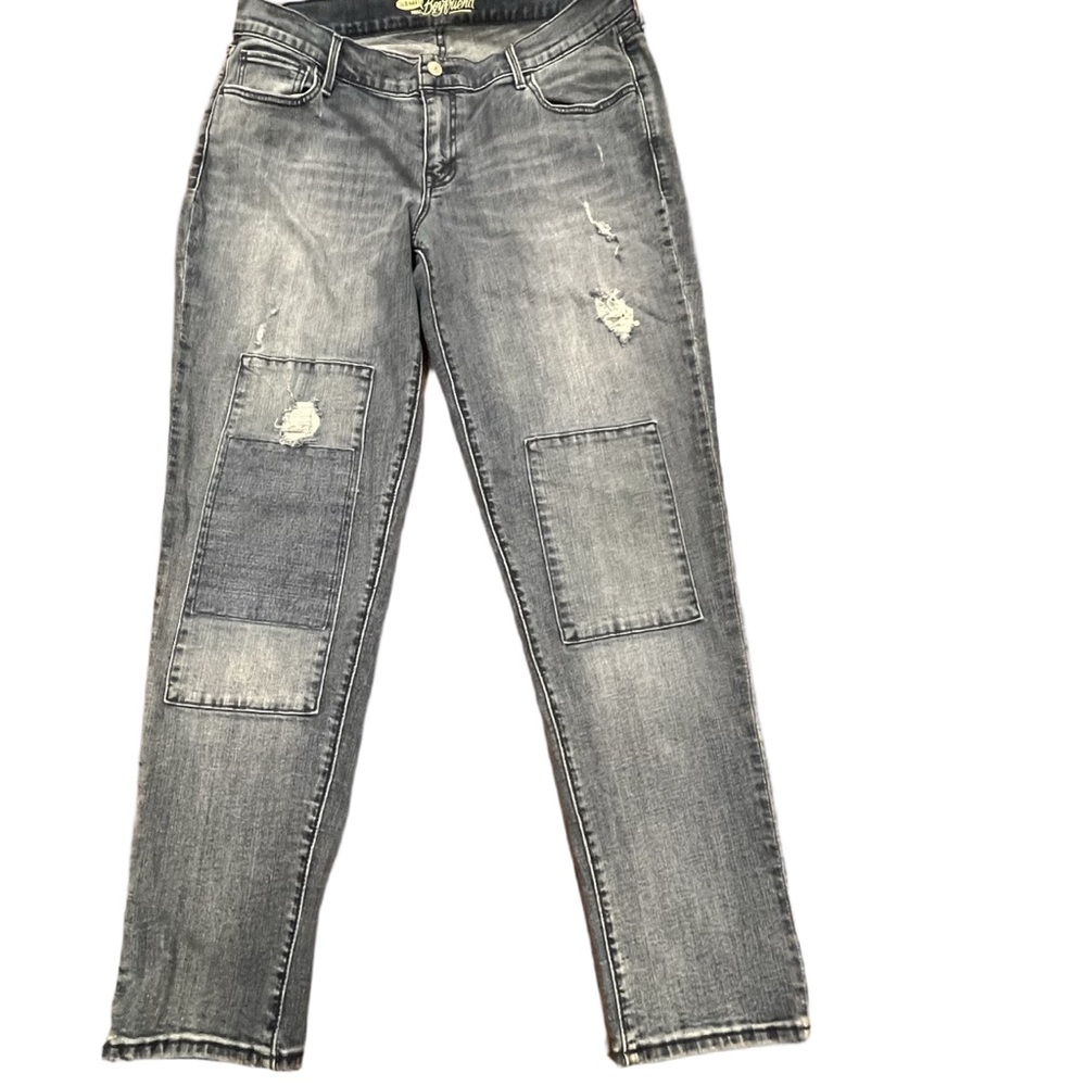 Women’s Old Navy Y2K The/LE Boyfriend jean  distressed patchwork knees size 12T